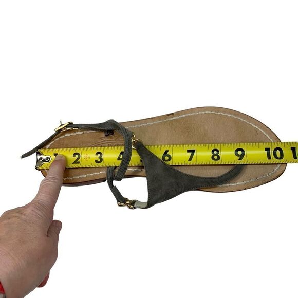 Moda Positano L'Originale Suede Thong T Post Sandals 10 / 10.5 Brown - Picture 5 of 6